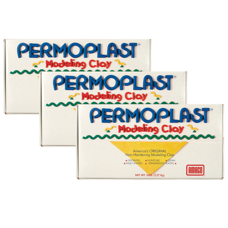 AMACO Permoplast Modeling Clay, Green, 1 lb. Per Box, PK3 90054E